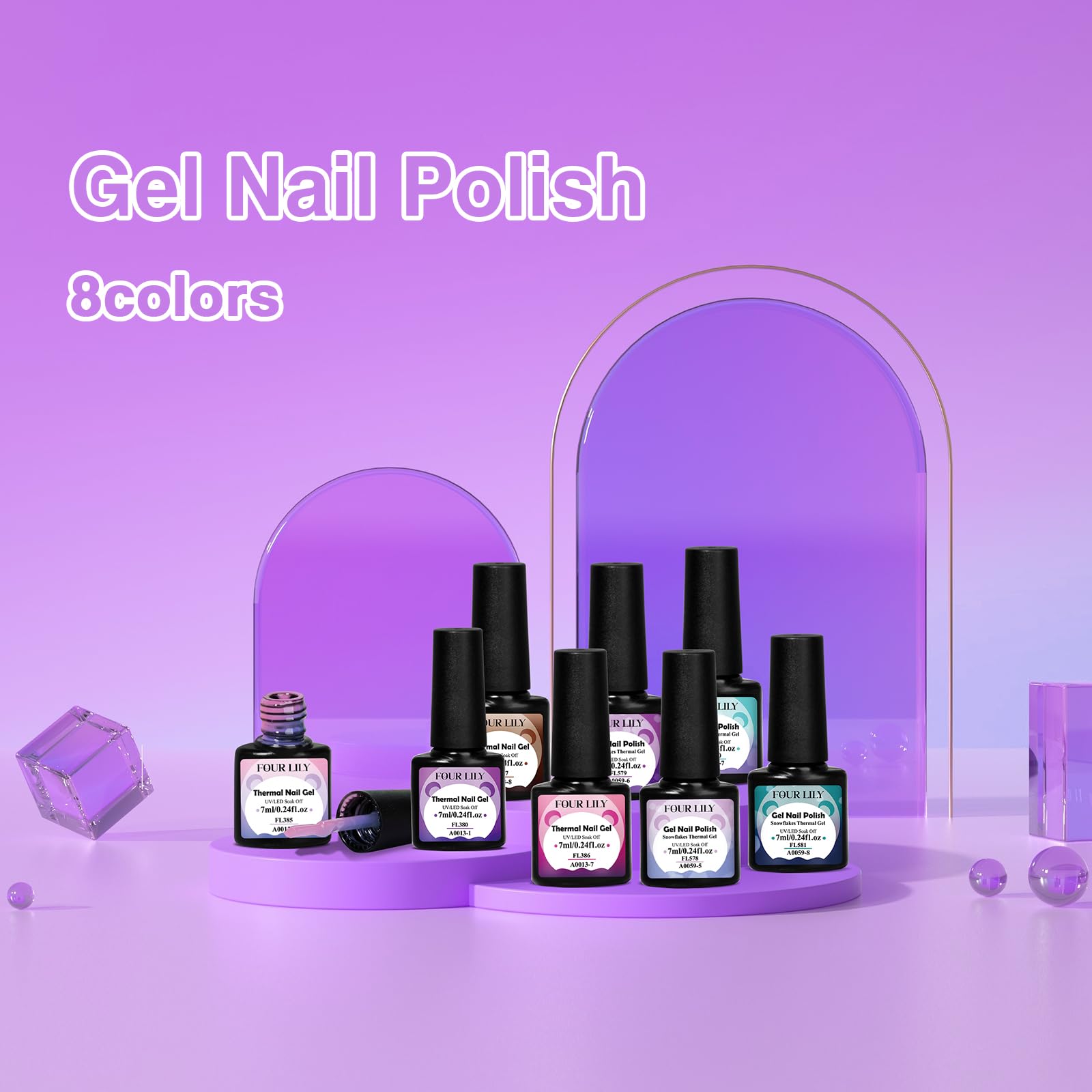 Amazon.com: Four Lily 8PCS Thermal Nail Gel Polish, Temperature